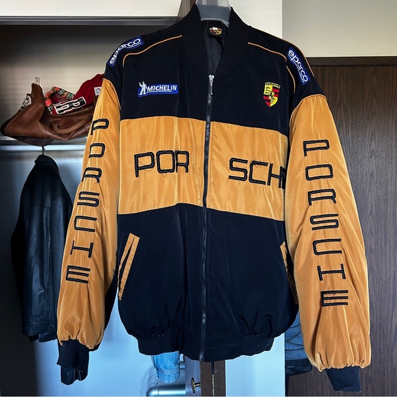 Porsche Racing Jacket Black and Tan - Picture 1 of 16